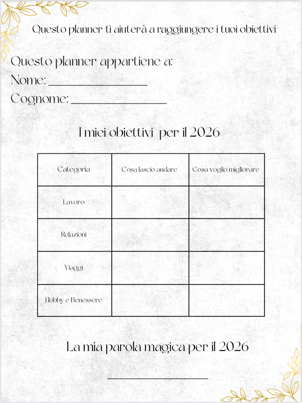 Agenda digitale annuale 2026 | Per obiettivi, finanze e benessere