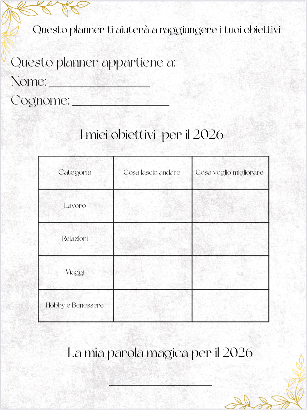 Agenda digitale annuale 2026 | Per obiettivi, finanze e benessere