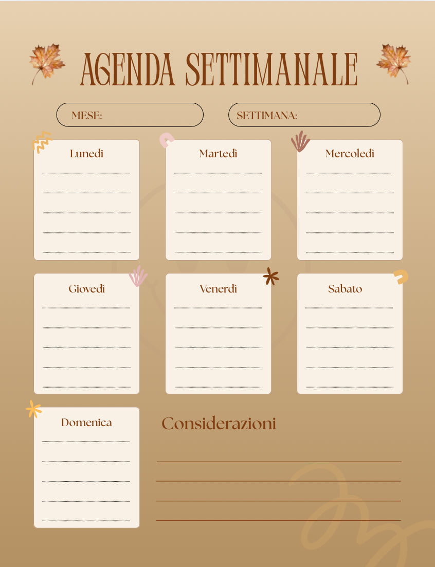 🍂 Il tuo piano settimanale autunnale 🍂